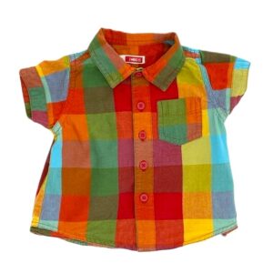 chemise manches courtes bébé à carreaux