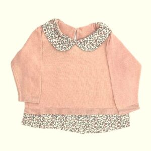 pull bébé en maille rose