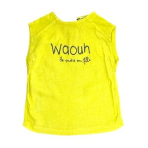T-shirt bébé fille jaune fluo