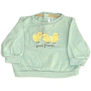 Pull bébé bleu poussins