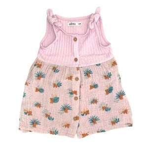 Robe bébé bi matières rose