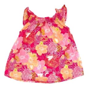 Robe bébé rose fleurie